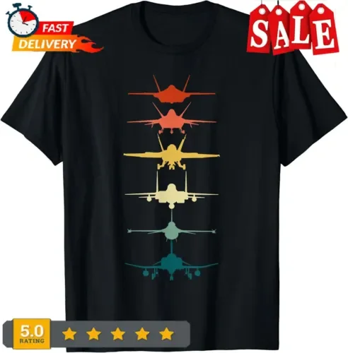 Getti Da Combattimento Vintage Air Force F-4 F-111 F-15 F-16 F-22 F-35 T-Shirt Taglia S-5Xl Maniche Lunghe O Corte