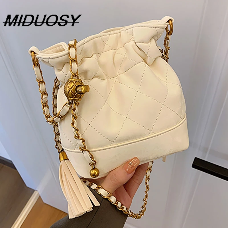 

Western Style All-Matching Bag Female 2023 New Solid Color Fashion Leisure Bucket Bag High Sense Trend Diamond Crossbody Bag