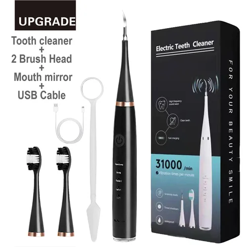 가정용 다기능 소닉 전동 칫솔 치아 클리너, 구강 관리, 치석 제거, 세척 가능한 USB 충전 합금 7