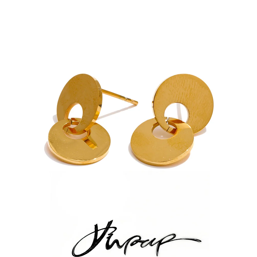 Yhpup Stud Earrings 10*20 mm Stainless Steel