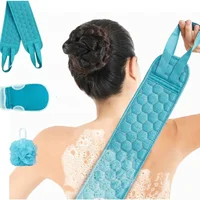 3pcs/set Body Scrubber Back Massage Exfoliating Sponge Bathroom Bath Brush Scrub Shower Brush Body Wash Scrub Bath Supplies 1