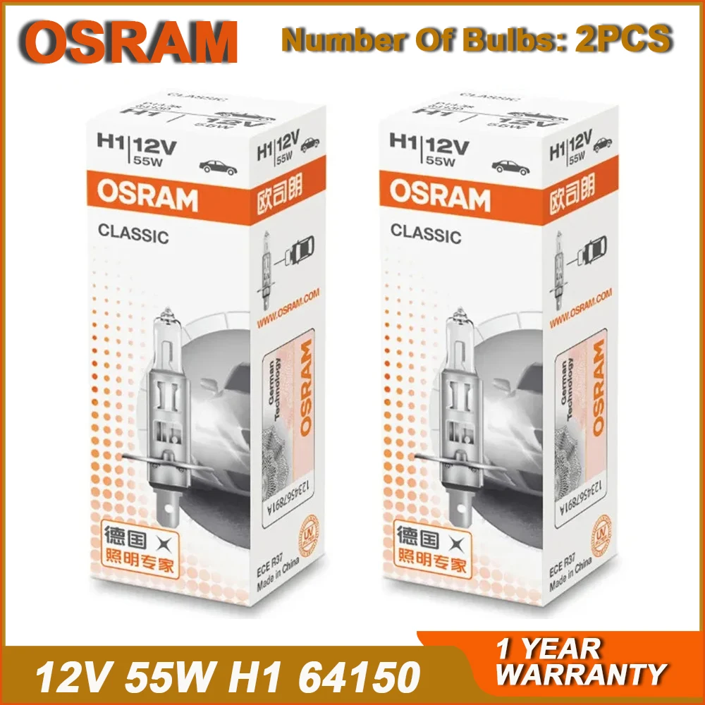 OSRAM Original H1 H4 H3 H7 Standard Headlight 12V 55W 100W 3200K Brightening Hi/lo Beam Fog Lamp Автомобільна галогенна лампа OEM (2PCS)