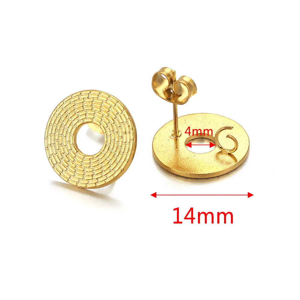 Stainless Steel Braided Thread Earrings Titanium Steel DIY Round Gold-plated Ear Accessories 10