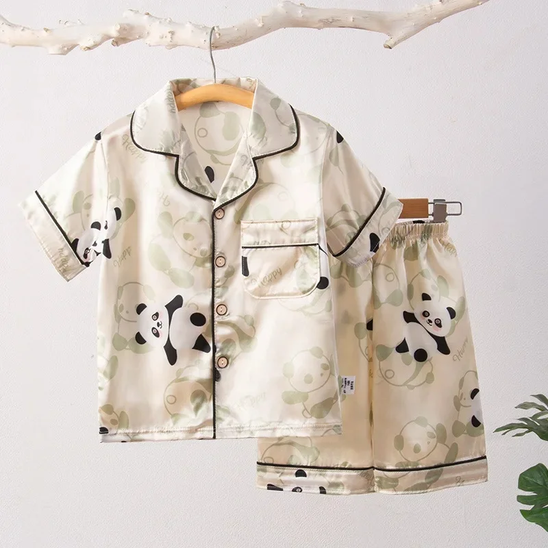 2131 cute panda ice silk suit