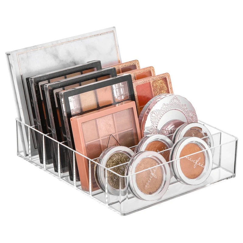 

Makeup Organizer, Compact Makeup Palette Organize, 7 Sections Cosmetics Storage Box For Bathroom Countertops, Vanities