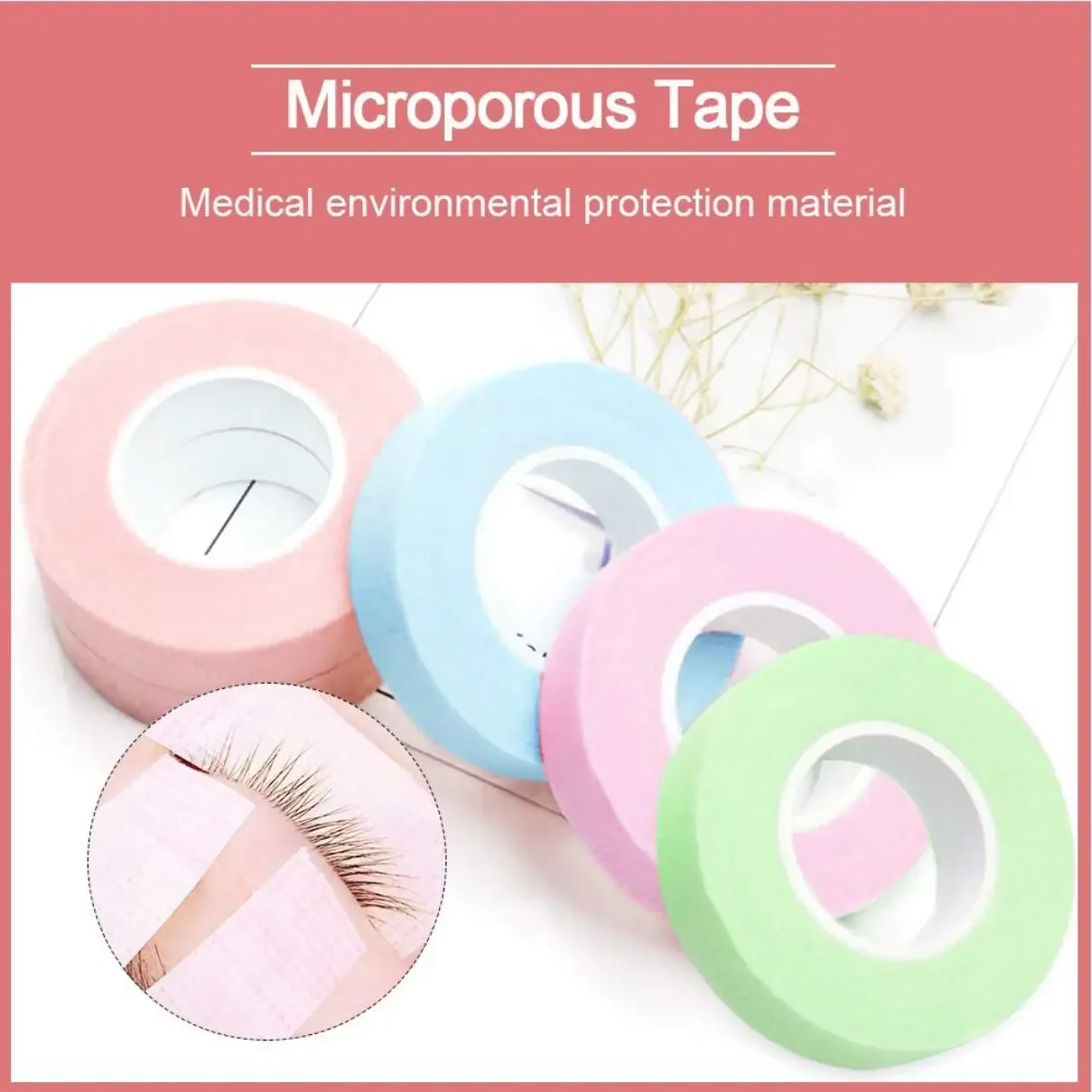 

5pcs Eyelash Extension Lint Breathable Non-woven Cloth Adhesive Tape Medical Paper Tape For False Lashes Patch Makeup Tools 9m
