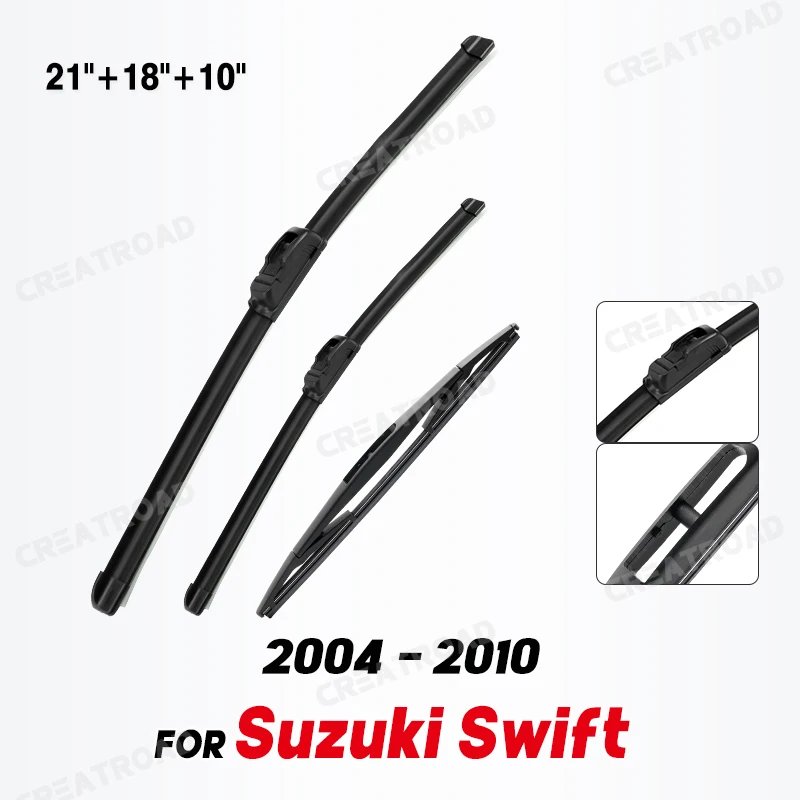 

Набор стеклоочистителей передних и задних для Suzuki Swift Hatchback 2004-2010, 21 + 18 + 10 дюймов
