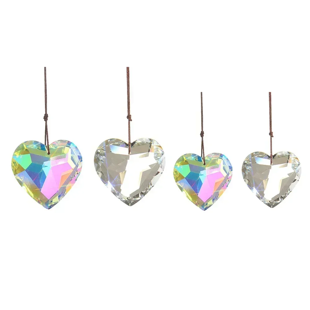 Sun Catcher 30/45mm Sun Catcher Heart Hanging Pendant Heart Rainbow Maker Crafts For Home Office Garden Decoration