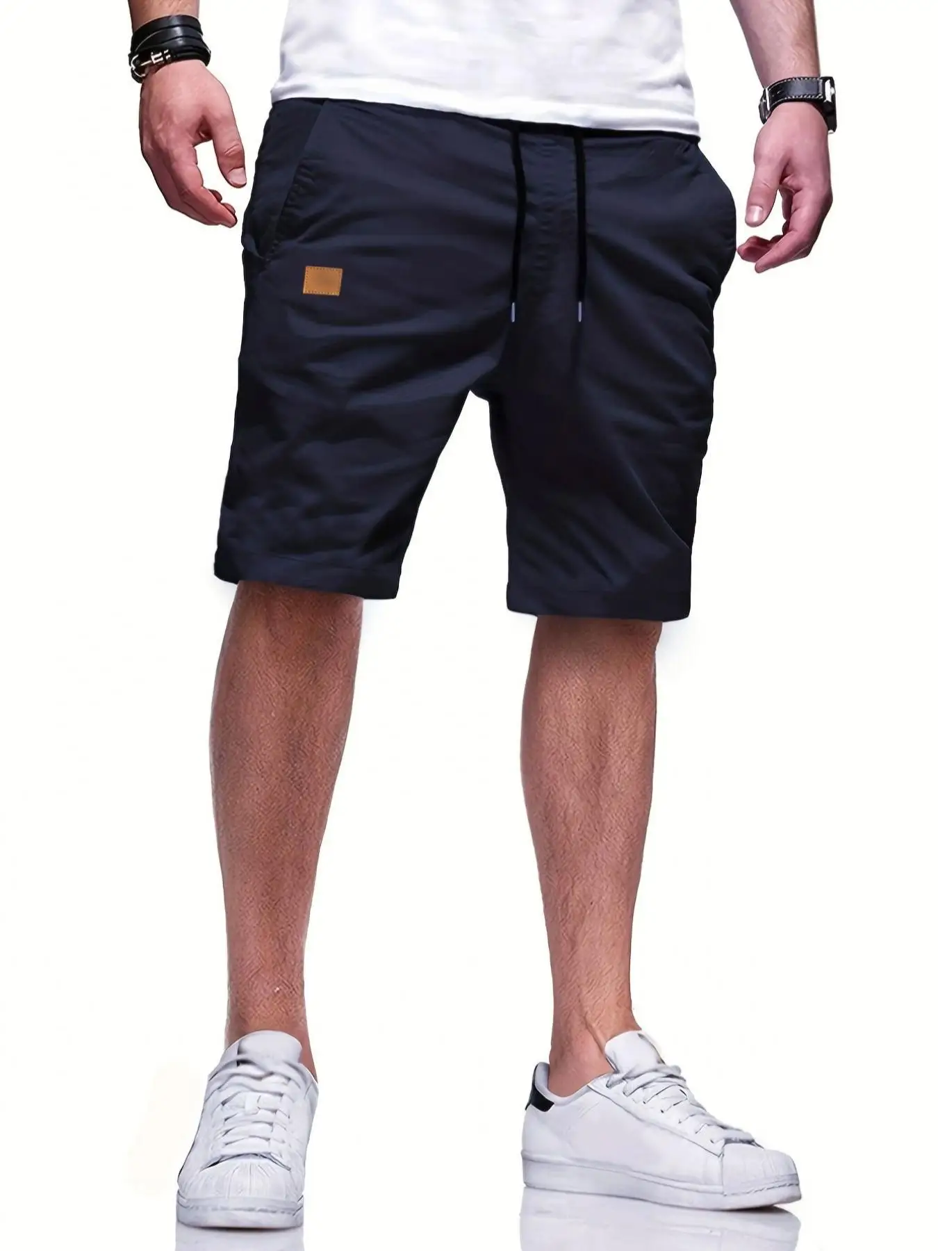 Neue Herren-Freizeitshorts, Bermuda-Shorts, Fitness-Jogging-Shorts, Vintage-Cargoshorts mit elastischem Bund – Detail 18