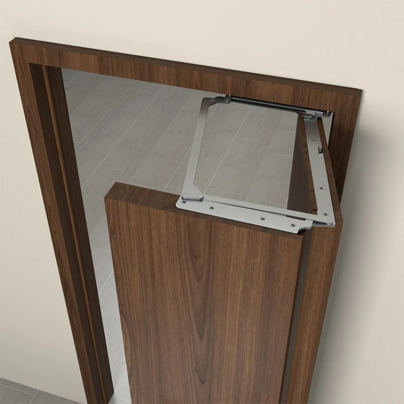 บานพับประตูพับเก็บได้แบบเงียบ สำหรับห้องนอน ห้องน้ำ ทำจากไม้ บานพับแบบพับเรียบ ซ่อนในตัว ไม่มีรางล่าง 1