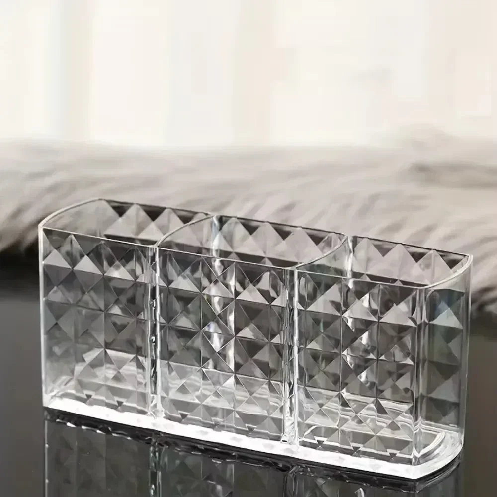 Clear Acrylic Makeup Brush Holder Desk Cosmetic Organiser Lipstick Storage LipstickStorage Holder Stand Diamond Makeup tools 3