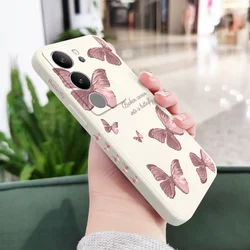 Fluttering Butterflies Phone Case - Elegant Protective Cover - V25(V25E) (White)