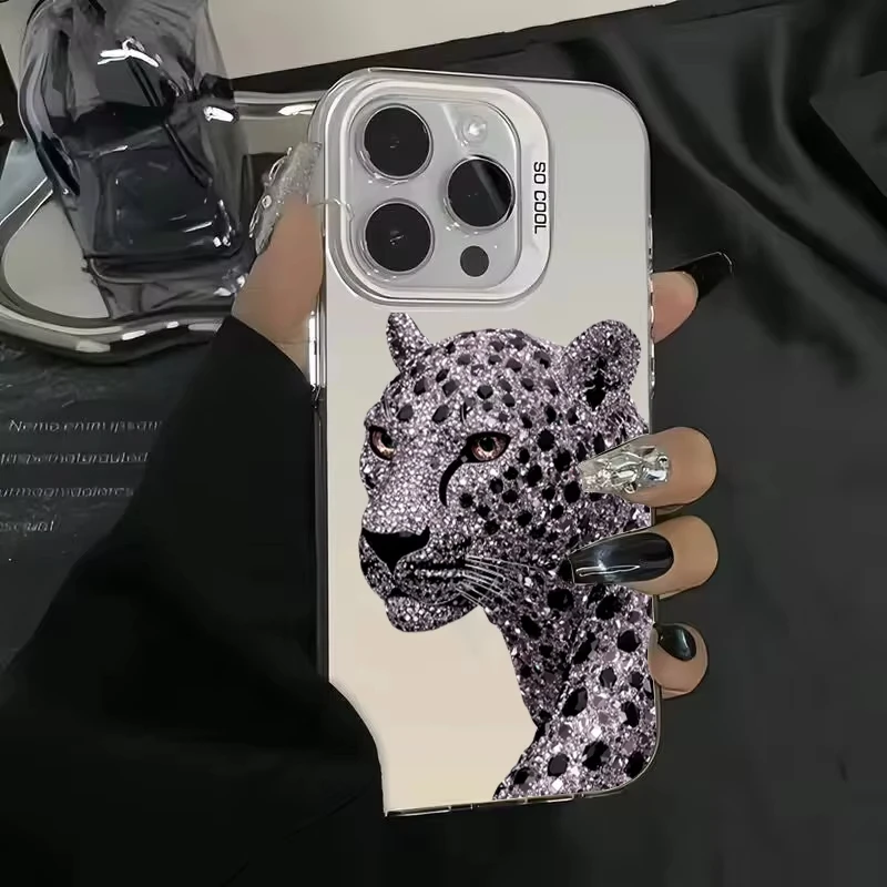 Gold and Silver Leopard Print Matte Phone Case