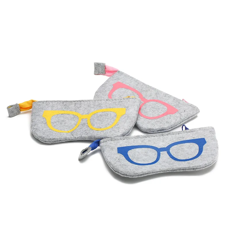

1pc Portable Wool Felt Cloth Glasses Bag Eyeglasses Cases Pen Students Storage Bags Zipper Glasses Case Eyewear Accessories