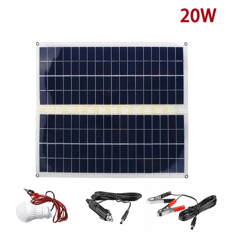 

20W 18V Foldable Solar Panel Waterproof Outdoor Hike Camping Portable Cells Battery Solar Charger Plate For Outdoor Hiking