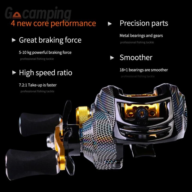 Baitcasting Fishing Reel 18 Ball Bearings Ultralight Baitcasting