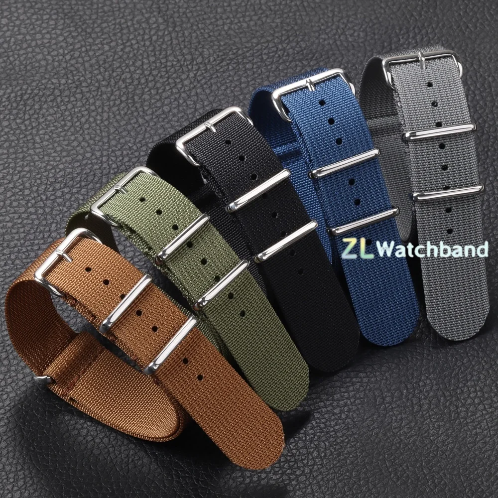 Versatile Ribbed Nylon Watch Strap - Unisex Nylon Bracelet for Military Style Watches