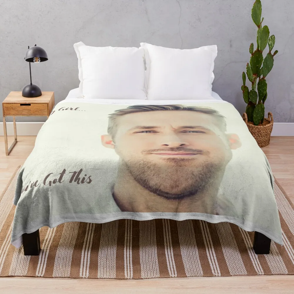 Hey Girl Ryan Gosling Throw Blanket blankets and throws Decorative Sofas Blankets