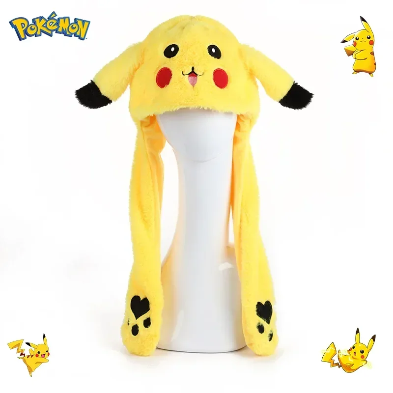 Baokemeng Cartoon Fisherman's Hat Pokemon Kawaii Pikachu Bonnet Male Hat Moving Rabbit Ears Pikachu Warm Hat Leisure Animal Hat 5