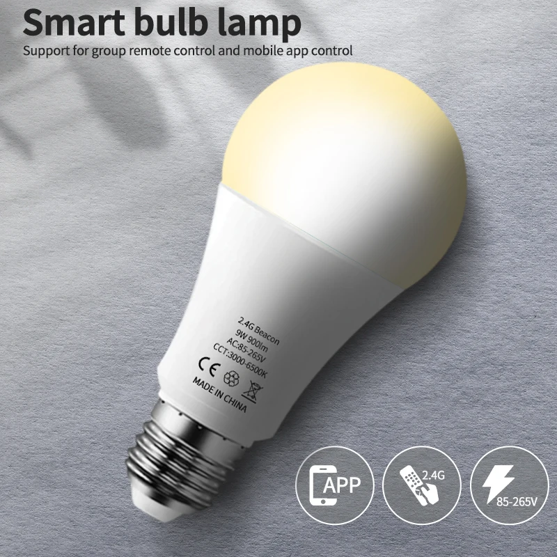 

Smart Life Light Bulb 9W Muticolor Bluetooth Smart Light Dimmable Alexa Compatible APP Google Home Light For Home Hotel Bar