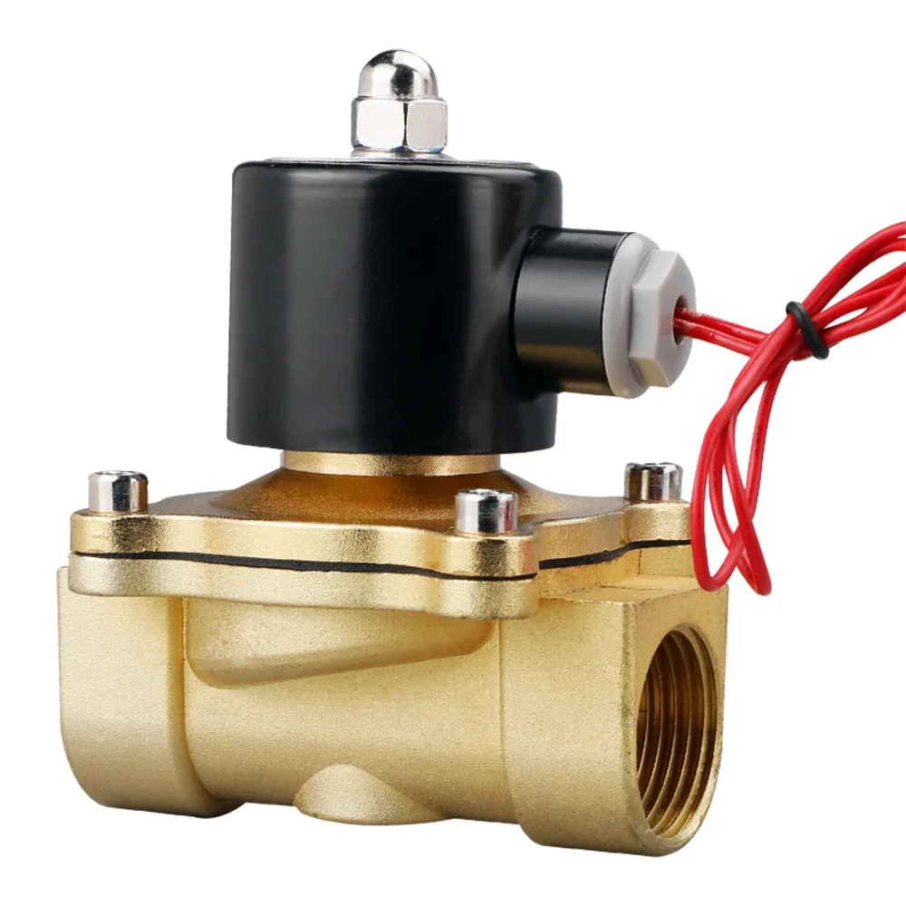 DN25 G1 Solenoid Valve 12V 24V 220V Copper Valve Body Copper Coil Oil Pneumatic Water Oil Helium Valve For Water Oil Helium Gas