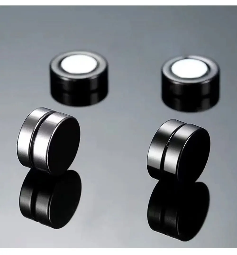 10 Paar magnetische Ohrclips, künstliche Creolen, Edelstahl-Clip-on-Anhänger-Ohrringe für Männer und Frauen, modisches Accessoire – Detail 6