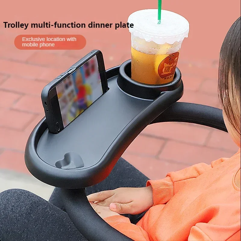 3 In 1 Baby Stroller Dinner Table Tray Phone Stand Plate Accessories Supplies for Toddler Infant Girl Boy Milk Bottle Cup Holder stroller cup holder stroller accessories pram cup holders