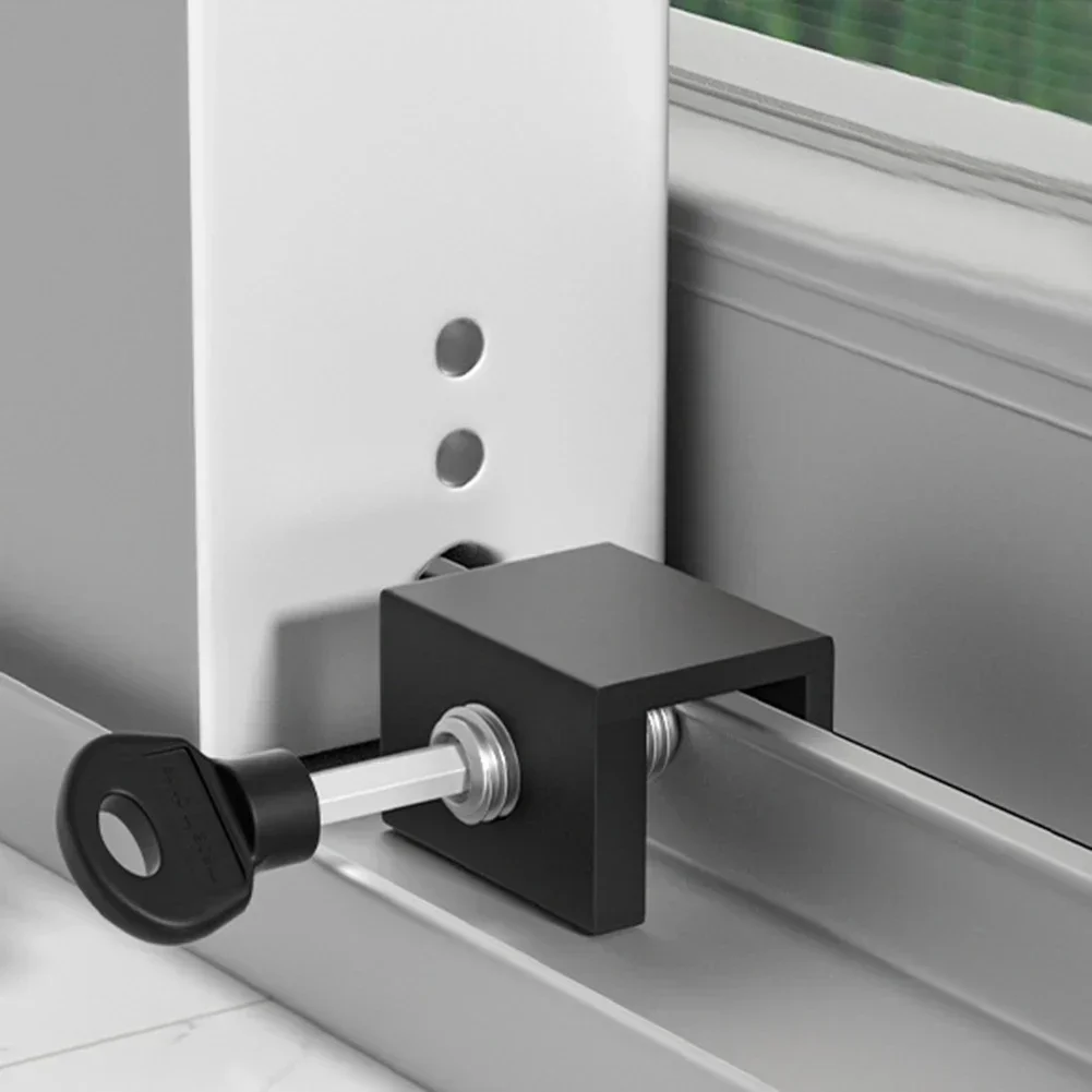 New 2Pcs Adjustable Window Lock Stopper Safety Locks for Kids and Pets Anti-theft Door Lock Non Punch Sliding Window Hardware