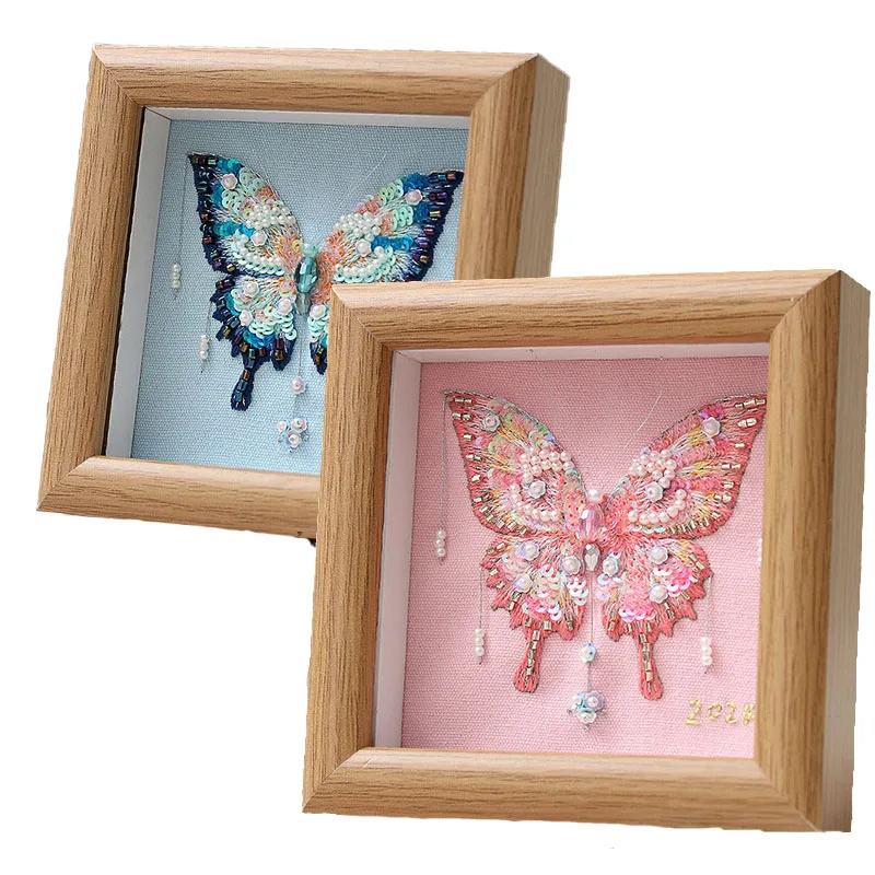 Hand Embroidered Butterfly DIY Material Pack for Beginners
