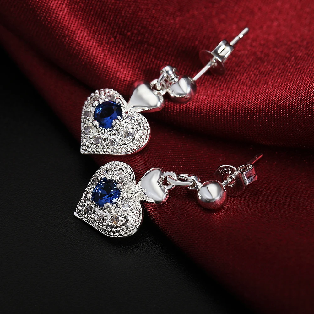 925 sterling Silver pendant necklace earring Jewelry sets For Woman classic fashion party fine gift