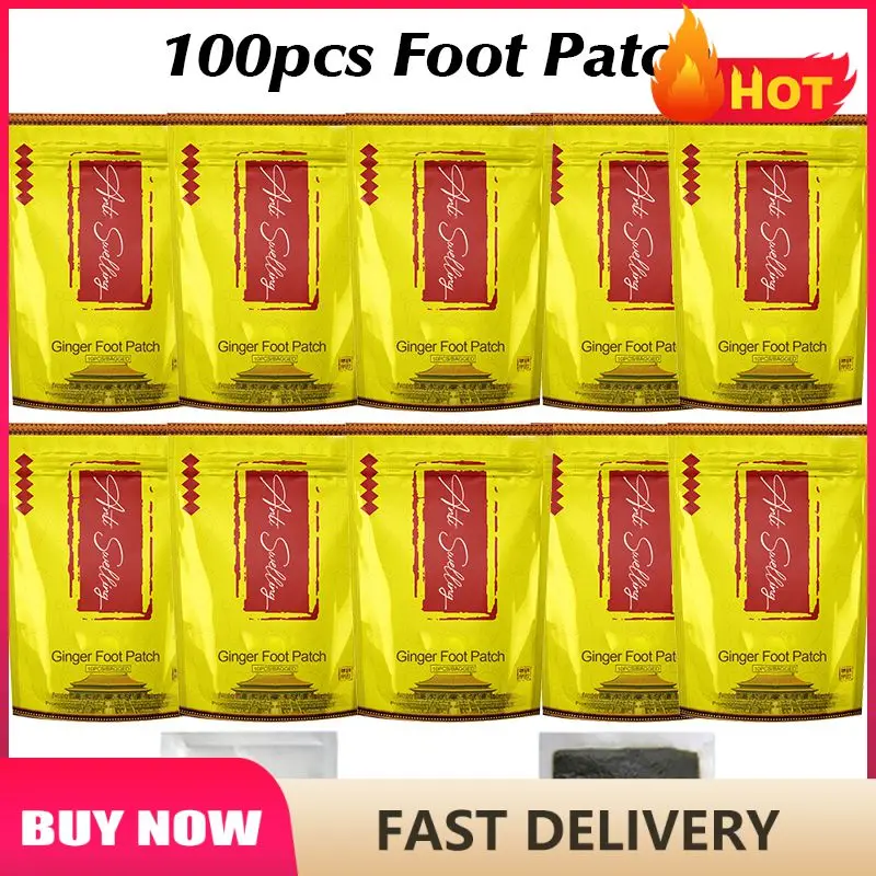 Eelhoe Detox Foot Patch Ginger Detox Foot Pads Deep Cleansing Sticker Anti-Swelling Body Toxin Detoxification Patches