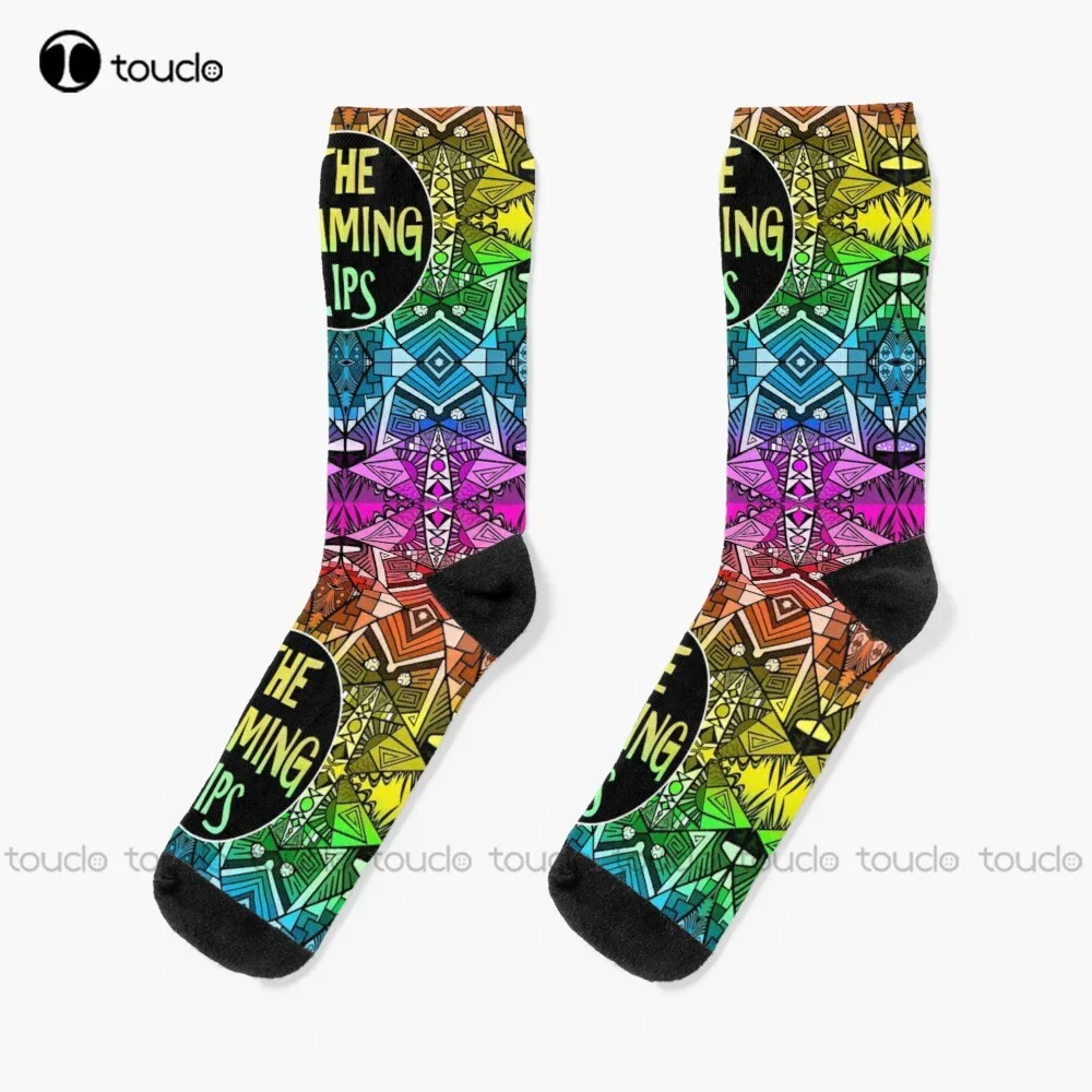 

The Flaming Lips - Rainbow Pride Pattern 4 Socks Street Skateboard Socks 360° Digital Print Christmas New Year Gift Custom Gift