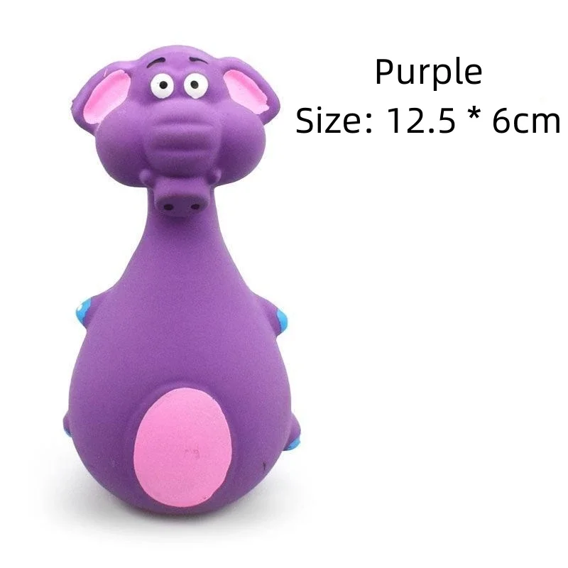 Latex Dog Toys Sound Squeaky Elephant/Cow Animal Chew Pet Rubber Vocal Toys For Small Large Dogs Bite Resistant Interactive Toy 5