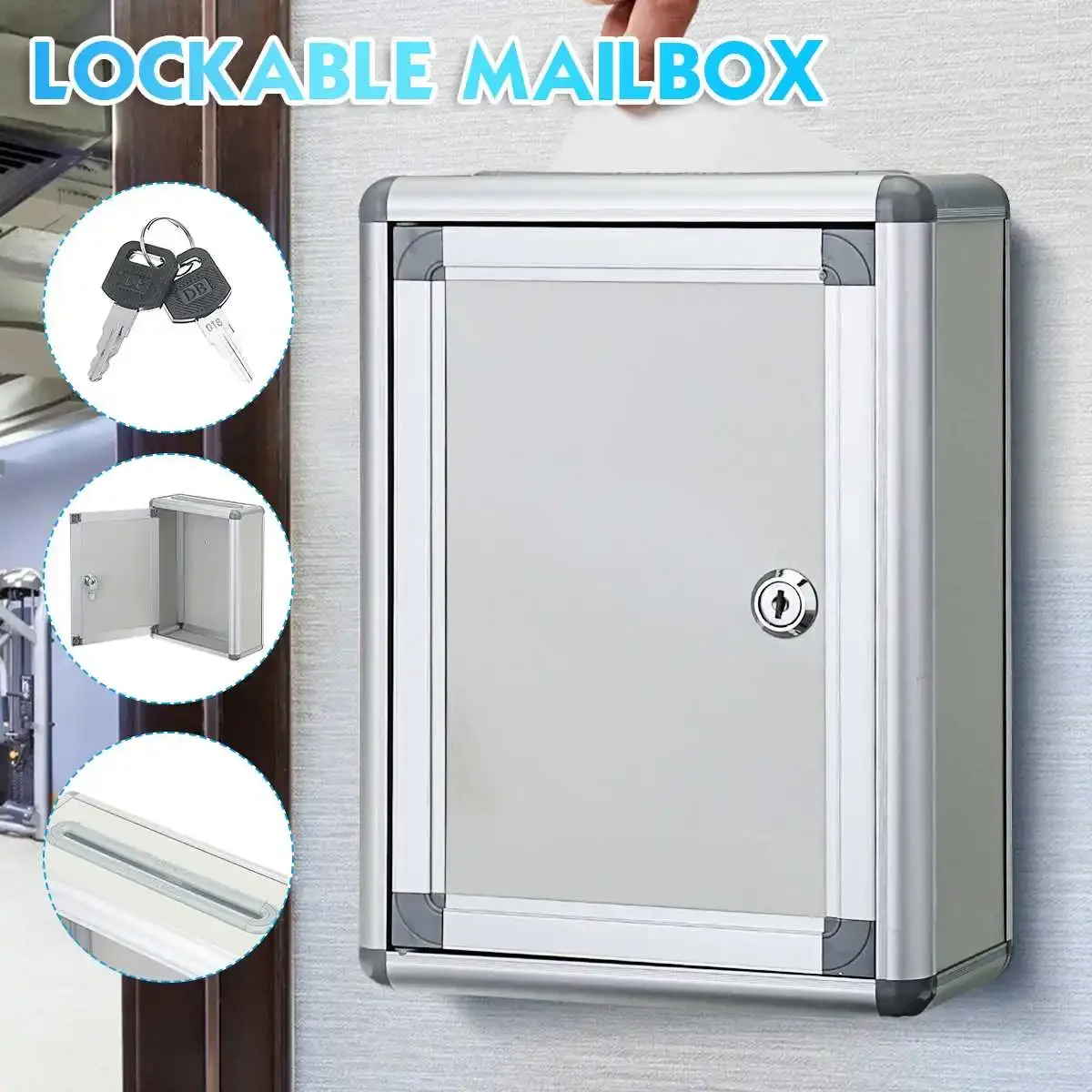 

11 Inch Aluminum Alloy Wall Mounted Mail Letter Post Box Suggestion Newspaper Mailbox Outdoor Lockable Mailboxes For Garden