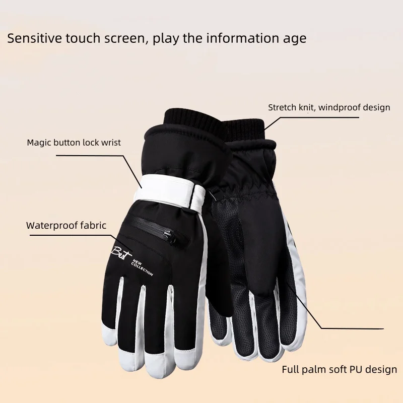 Cut Resistant Gloves Winter Ski Gloves Men Women Waterproof Ultralight Snowboard Gloves Motorcycle Riding Snow Keep Warm Windproof