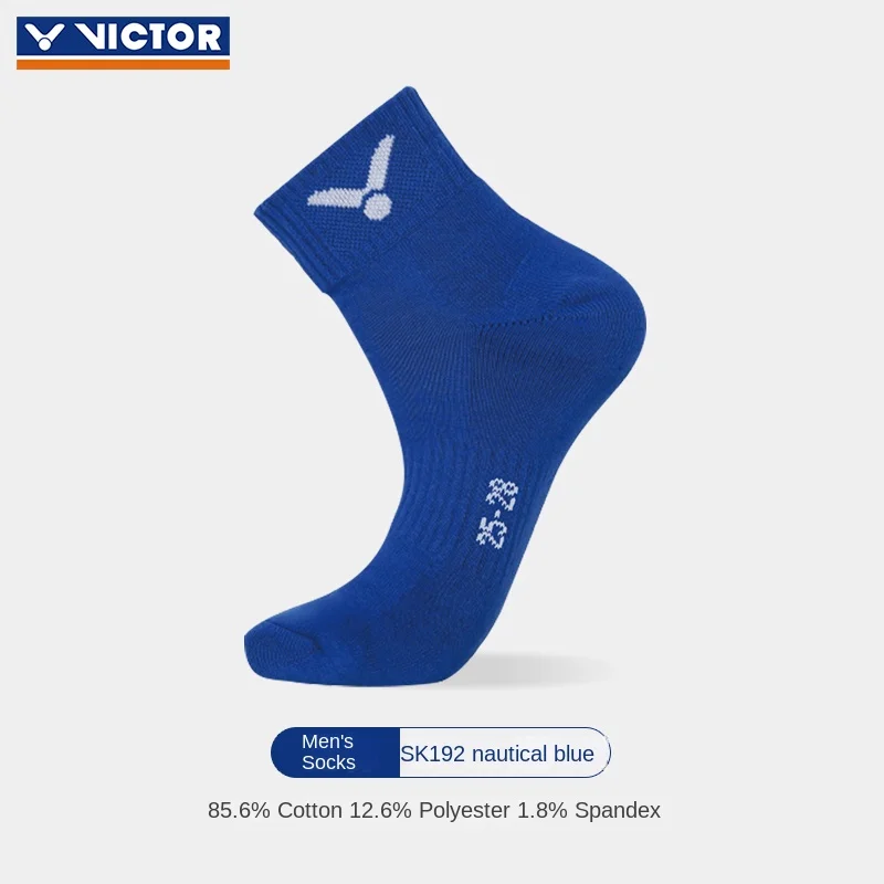 1 Pairs Victor Socks Sport mid Sock men women badminton pure cottonTowel Bottom Socks SK192
