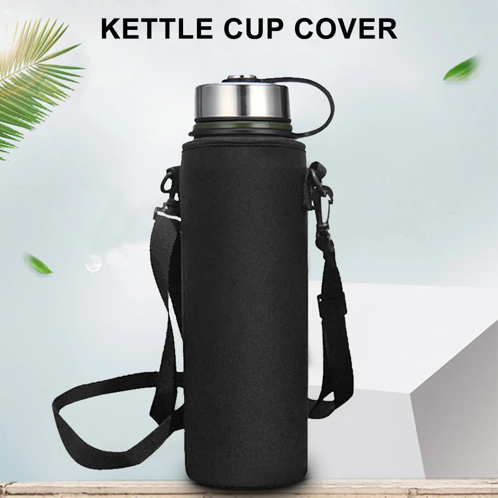 Water Bottle Carrier Insulated Cover Bag Shoulder Strap Kettle Pouch Holder 