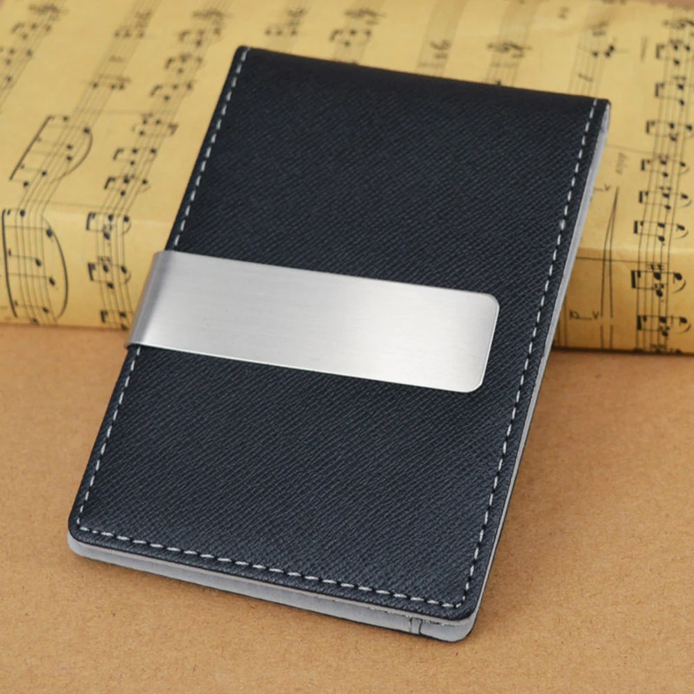 Free ship Fashion Men's Leather Money Clips Wallet Multifunctional Thin Man Card Purses Women Metal Clamp For Money Cash Holder 5