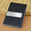 Free ship Fashion Men's Leather Money Clips Wallet Multifunctional Thin Man Card Purses Women Metal Clamp For Money Cash Holder 5