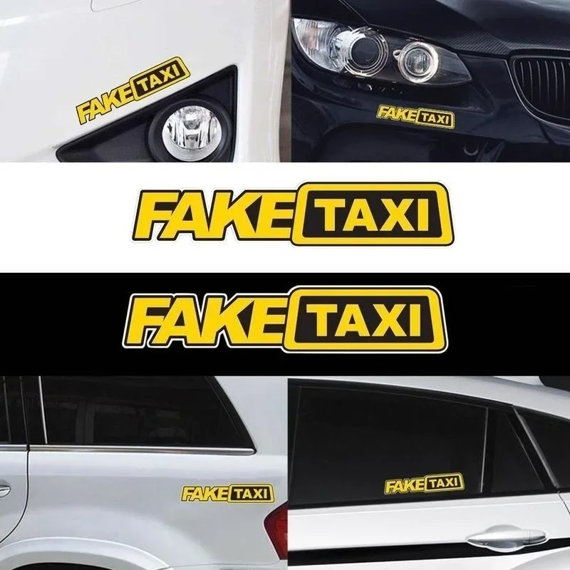 1Pcs Fake Taxi Sticker Funny Car Window Stickers Creative and Personalized Creative Patterns Car Glass Decoration Accessories