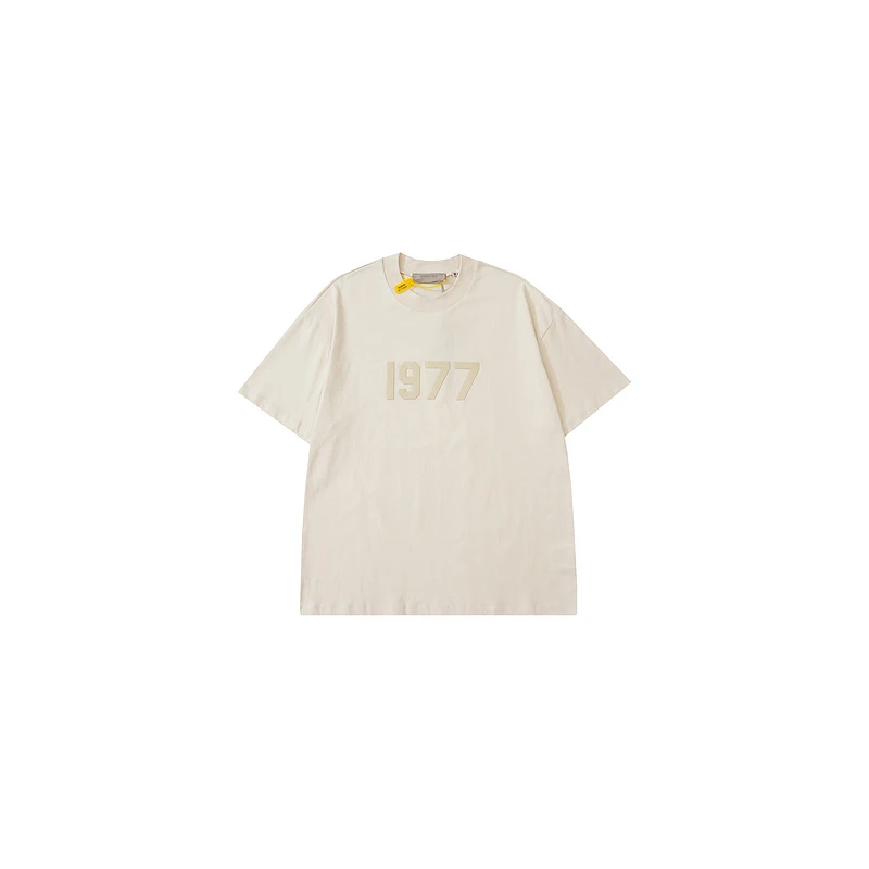 8th Collection Streetwear Top Quality 1977 Flocked T-Shirt New Colorway Cotton Tee Hip Hop Loose Men Women Short Sleeve T-Shirts