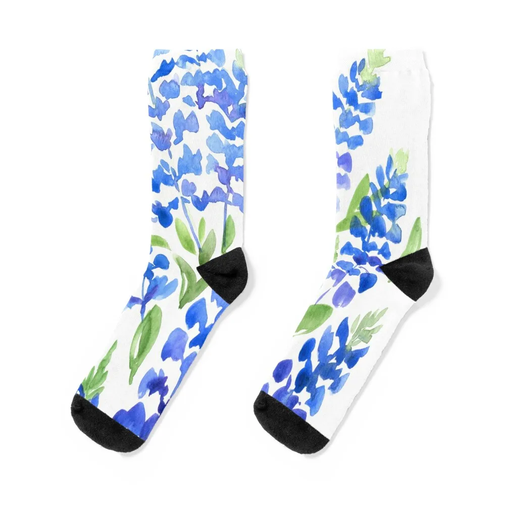 Watercolor Texas bluebells Socks basketball socks warm socks socks aesthetic Socks For Women Men's