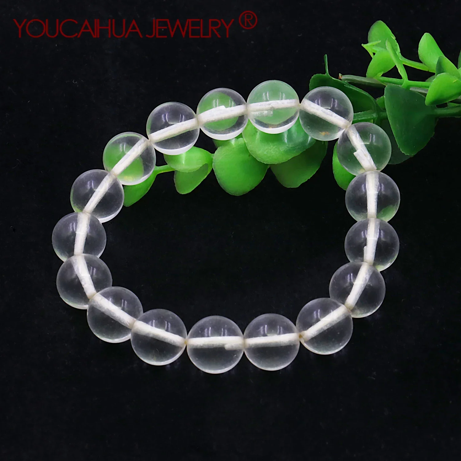 

10mm Natural White Crystal Stone Round Bead Bracelet,Women's Birthday Gift Accessories,Lucky Crystal Bracelet,Jewelry Making