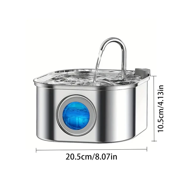 3.2L Cat Automatic Water Dispenser Pet Smart Induction Water Feeder USB With Filter Stainless Steel Dog Feeder Pet Supplies 6
