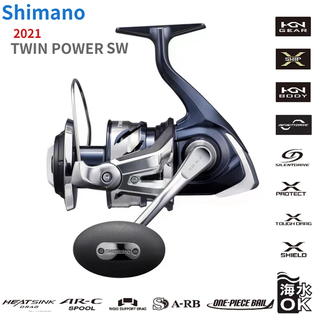 Original 2021 Shimano Twin Power Twinpower SW 4000 5000 6000 8000 10000  14000 Jigger Saltwater Spinning