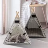 Pet Tent House Cat Bed Portable Dog Cat Teepee Portable Puppy Kitten Indoor Outdoor Kennels For Pet Cats Tent Small Animals Bed 2