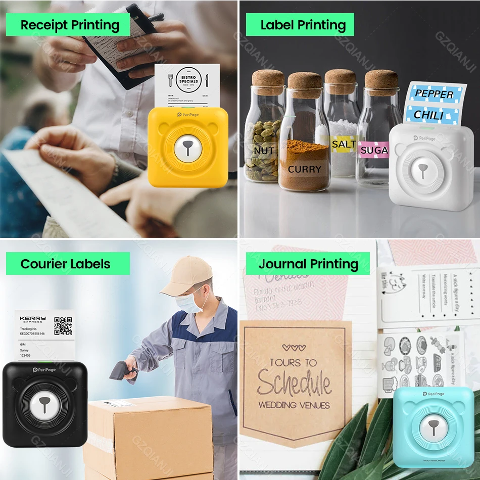 Original A6 Peripage 304dpi Mini Pocket Printer Bluetooth Thermal Photo Label Printer Color Machine Mobile Android iOS Printing