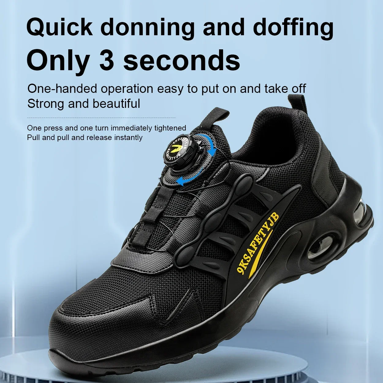 

Men's Rotating Button Safety Shoes Steel Toe Work Sneakers Indestructible Shoes Puncture-Proof work Boots Air Cushion Men Boots