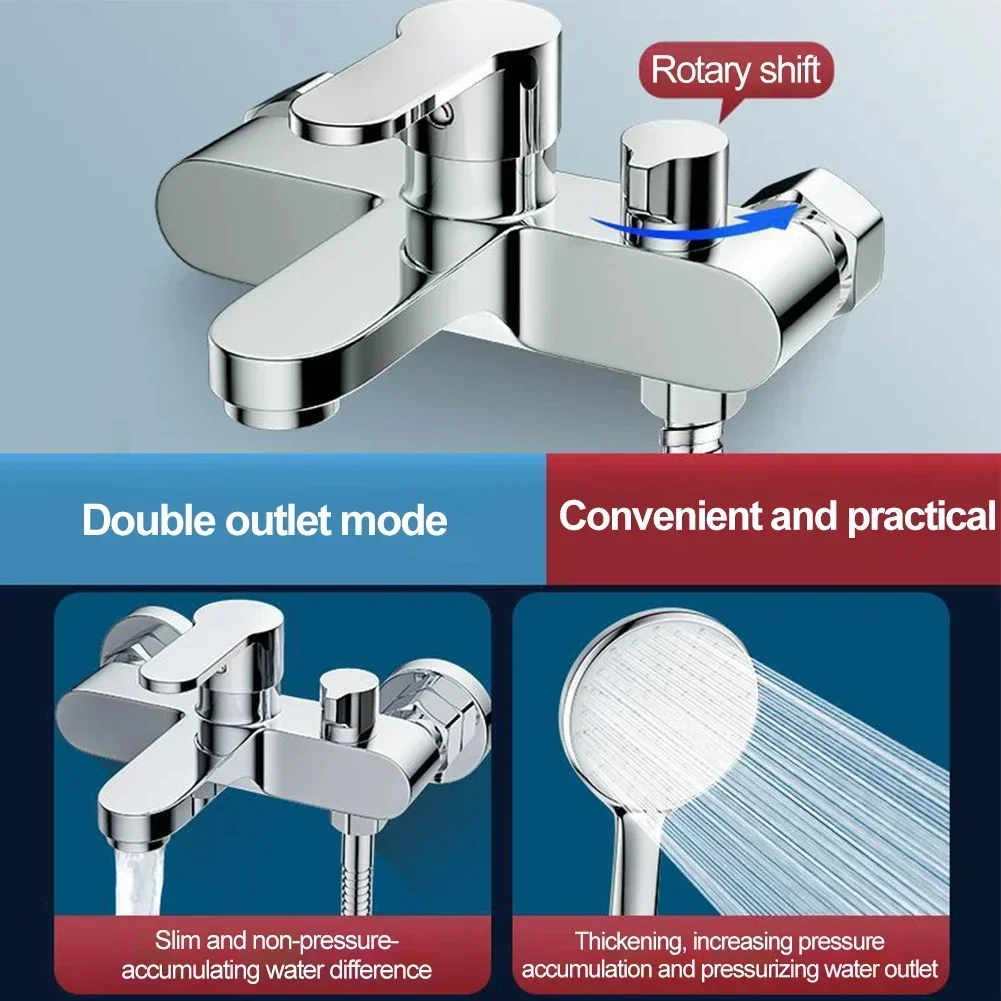 Bathroom Triple Shower Faucet Hot And Cold Water Bath Mixer Bathtub Tap Brass Bathroom Fixture 1pc Bathtub Faucet
