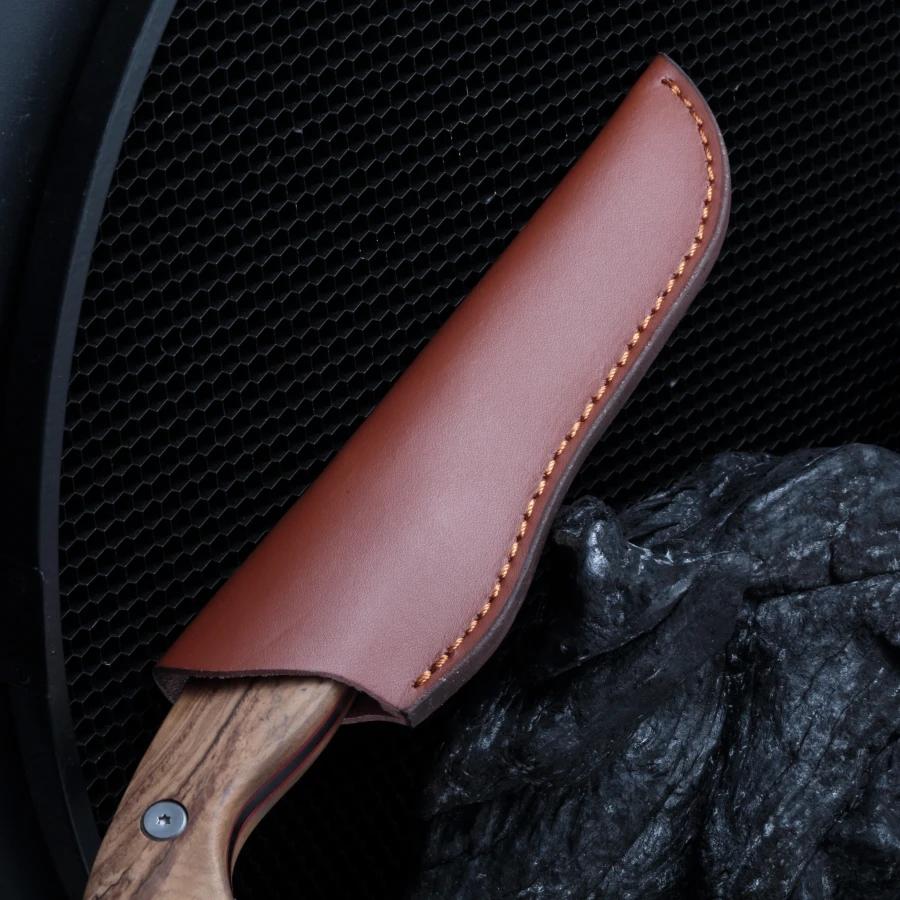 High-Density Stainless Steel Fruit  Meat Knife - Olive Wood Handle
